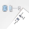 thumbnail image 2 of Everly Women's 2 1/2ct TGW Emerald-Cut Sky Blue Topaz Sterling Silver Solitaire Stud Earrings, 2 of 8