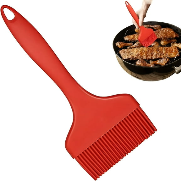 ACDANC Silicone Basting Brush,Large BBQ Pastry Brush for Cooking,Extra Wide Basting Brush for Grilling Cooking Baking,Kitchen Brush Heat Resistant BBQ Food Brush for Sauce Butter Oil Marinades (Red)