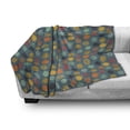 thumbnail image 3 of Modern Soft Flannel Fleece Throw Blanket, Geometrical Sketchy Abstract Image with Colorful Circles on Jade Green Backdrop, Cozy Plush for Indoor and Outdoor Use, 70" x 90", Multicolor, by Ambesonne, 3 of 6