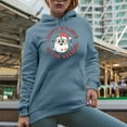 thumbnail image 2 of Distressed Funny I Don't Believe in You Either - Santa Quote Merch Gift, Light Blue Hooded Sweatshirt or Hoodie, XL, 2 of 5