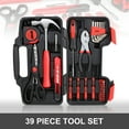 thumbnail image 3 of DNA Motoring 39-Piece Portable Tool Kit with Screwdriver, Pliers, Hammer, Hex Set - Red, 3 of 7
