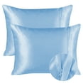 thumbnail image 2 of Parkdale 2-Pack Silky Soft Satin Pillow Cases with Hidden Zipper (Standard, Sky Blue), 2 of 4