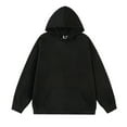thumbnail image 1 of KIHOUT Chandails à Capuche pour Hommes Décontractés Col Rond Manches Longues Chandail Couleur Unie Chandails en Molleton Blouse BK/L3, 1 of 3