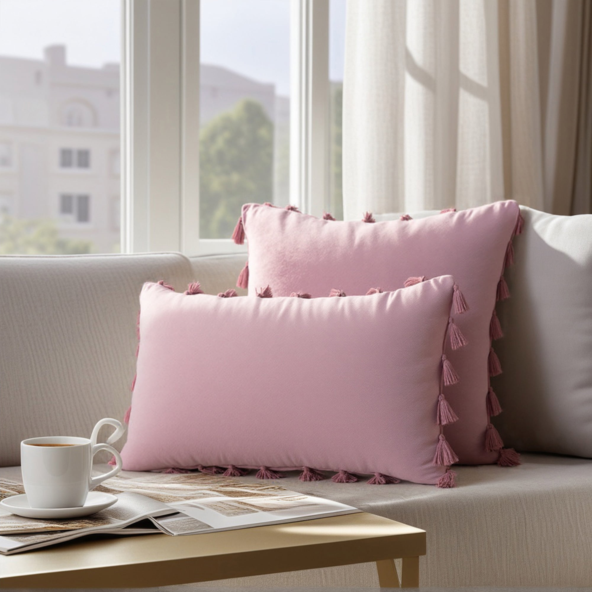 Unique Bargains Velvet Soft Throw Pillow Covers Pack of 2 Purple 20" x 20"