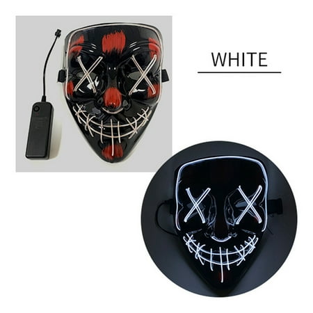 Masquerade Maska Halloween Mask, LED Light Up Mask for Masquerade, Carnival, Bar Show, Halloween decoration and Halloween Costume Party, Scary Halloween Face Mask Glowing mask for Kids Adults Women Men ()