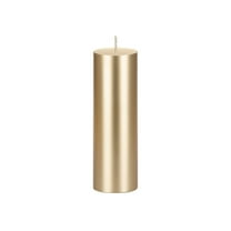 Mega Candles 1 pc Unscented Gold Round Pillar Candle, Hand Poured Premium Wax Candles 2 Inch x 6 Inch, Home Décor, Wedding Receptions, Baby Showers, Birthdays, Celebrations, Party Favors & More