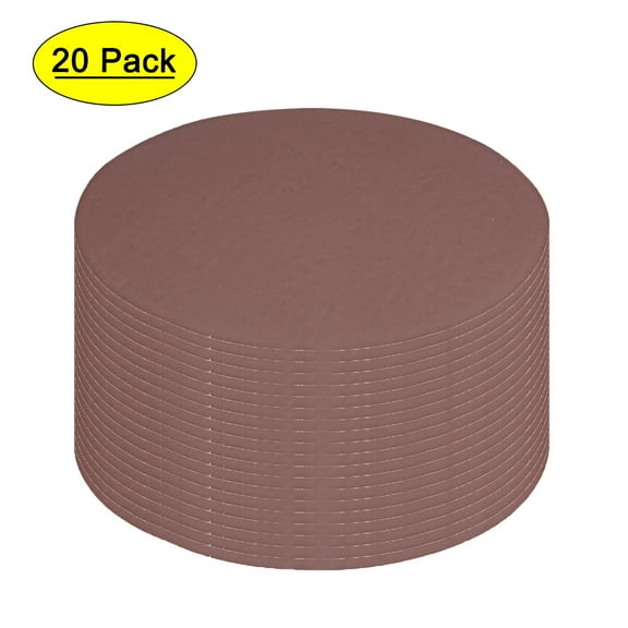 20Pcs 7 inch Hook and Loop Sanding Disc 2000 Grits Flocking Sandpaper Brown