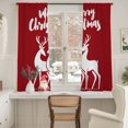 thumbnail image 3 of Merry Christmas Sheer Curtains 72 Inches Long, Red Xmas Elk Seasonal Winter Holiday Light Filtering Window Curtains for Living Room/Bedroom, Rod Pocket Voile Sheer Curtain Drapes, 52"Wx72"L, 2 Panels, 3 of 9