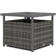 thumbnail image 1 of CoSoTower Rattan Coffee Wicker Patio Table w/ Umbrella Hole for Backyard Mixed-Grey, 1 of 7