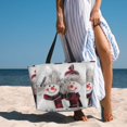 thumbnail image 3 of Wukai Christmas Snowman With Hat Print Zipper Bag,large Beach Tote Bag,Waterproof Sandproof Bag,Grocery and Picnic Tote Travel Bag, 3 of 5