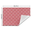 thumbnail image 3 of LNWH Red Vintage Geometric Abstract Pattern Placemats, 1 PCS Heat Resistant Washable PVC Table Mats, 18"x12", 3 of 6