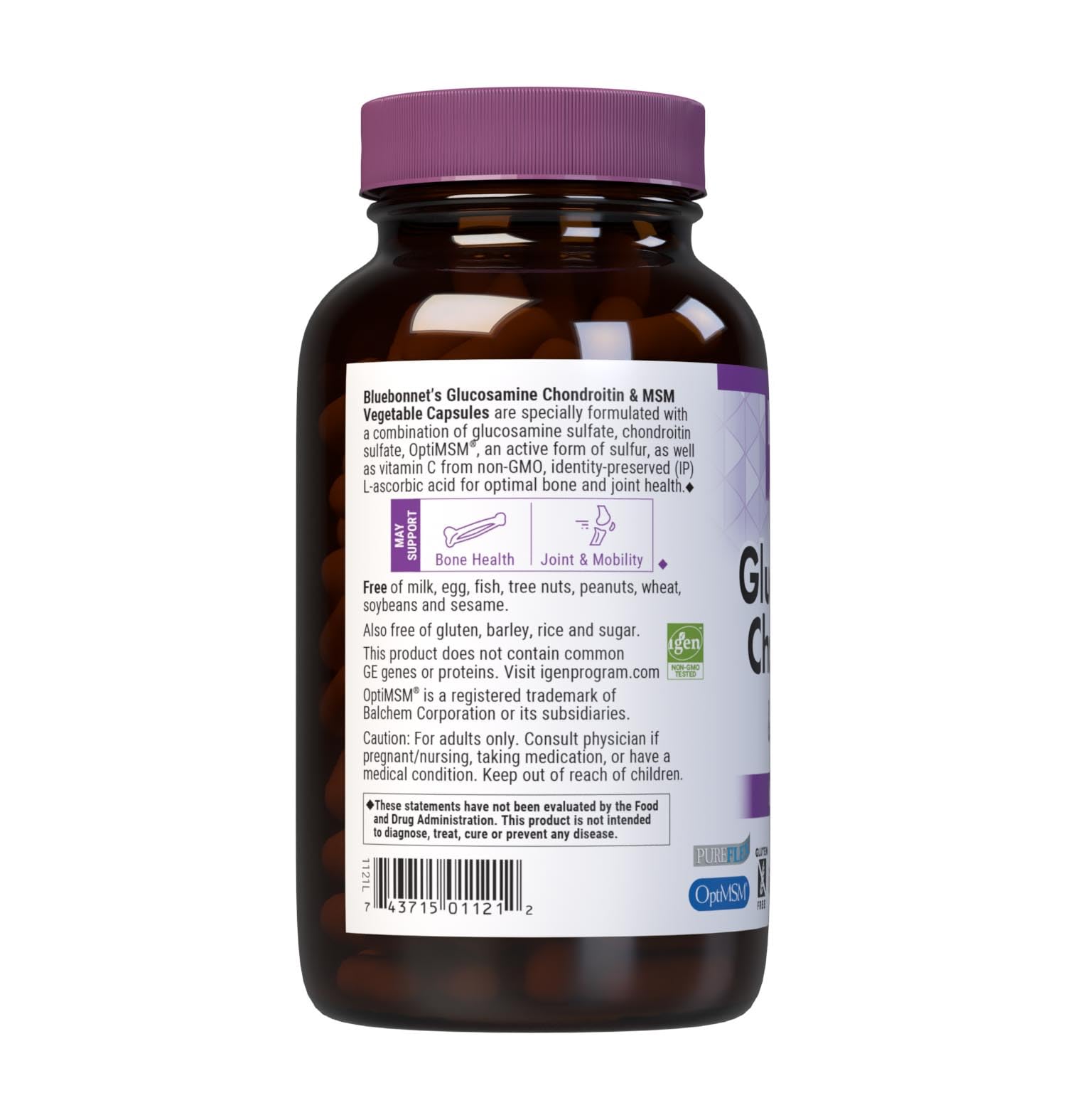 Bluebonnet Glucosamine Chondroitin & MSM, Glucosamine, Bone & Joint Health*, 180 Days