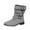 Gray, variant on Women's Denim Mid Calf Boots Slouchy Buckle Strap Flat Heel Casual Ankle Booties Spring Fall Daily Fashion Footwear Comfortable Dress Shoes Gray Women Sandal
