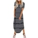 thumbnail image 1 of Vestidos de Verano de Mujer Casual Cuello Redondo Bolsillos de Manga Corta Impresión Vestido Largo, Vestido Ligero de Poliéster para Diario, Fiesta Y Primavera, 1 of 6