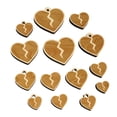 thumbnail image 1 of Broken Heart Love Wood Mini Charms Shapes DIY Craft Jewelry - With Hole - 16mm (22pcs), 1 of 7