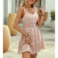 thumbnail image 6 of Women'S Summer Lace Floral Print A Line Short Mini Dress Color XL, 6 of 8
