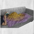 thumbnail image 6 of Mandala Soft Flannel Fleece Throw Blanket, Oriental Heptagon with Floral Elements and Curlicues Ombre Effect, Cozy Plush for Indoor and Outdoor Use, 70" x 90", Earth Yellow Lavender, by Ambesonne, 6 of 6