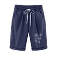 thumbnail image 1 of Pantalones Cortos Casuales Impresos de la Cintura Elástica con Bolsillos, Pantalones Casuales para Todo el Uso Diario de la Temporada, 1 of 3