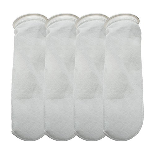 CNZ Chaussette Filtrante en Feutre 200 Microns avec Anneau en Plastique (4 Pouces x 13 Pouces Lot de 4)