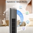 thumbnail image 5 of 42 Inch Tower Fan for Bedroom,90°Oscillating Tower Fan with Remote Control,LED Display Standing Floor Fan that Blow Cold Air for Indoors with 6 Speeds,4 Modes and 24-Hour Timer - Gray, 5 of 8