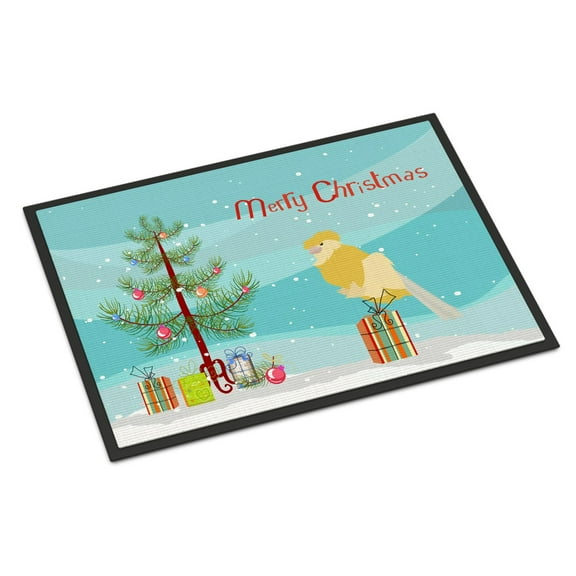 Carolines Treasures CK4479MAT French Curly Canary Merry Christmas Door Mat Indoor Rug or Outdoor Welcome Mat 18x27