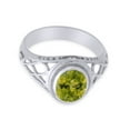 thumbnail image 3 of AFFY Celtic Lady's Simulated Peridot Ring In 14K White Gold Plated 925 Sterling Silver Jewelry for Ladies, Ring Size 11, 3 of 4