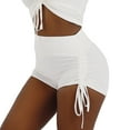 thumbnail image 2 of Conairie Womens Swim Shorts Tummy Control High Waisted Bathing Suit Comfortable Ruched Scrunch Swim Bottom White L, 2 of 5