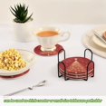 thumbnail image 3 of 6 Pcs Drink Coasters with Holder 3.94in Woven Coasters for Drinks Red Christmas Tree Coaster Set for Protection Table, 3 of 7