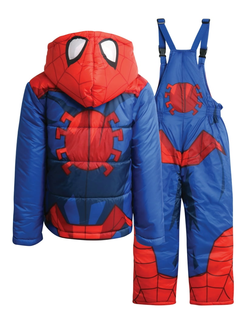 Marvel Boys' Spider-Man Snowsuit - 2 Piece Ski Jacket and Snow Bib