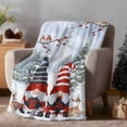 thumbnail image 2 of Christmas Xmas Flannel Blanket for Bed,Travel and Camping, Tree Gnome Deers Bird Snowflake Super Soft Cozy Blanket for All Seasons 40"x60", 2 of 9