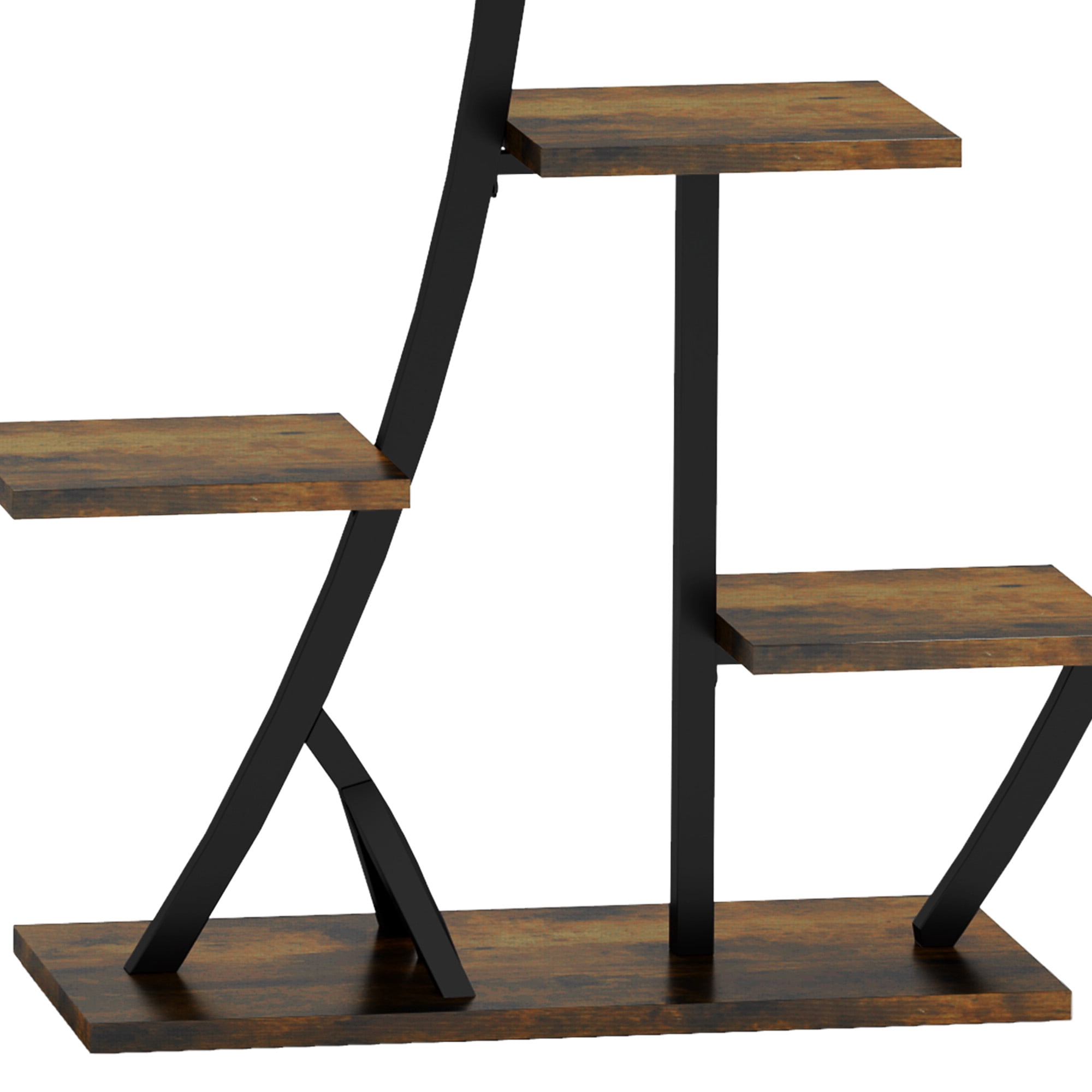 Uforic 63" Plant Stands Indoors with Grow Lights, Half Moon Metal Storge Shelf,Multiple Pots Metal Flower Stands