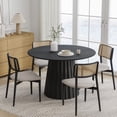 thumbnail image 2 of 46 in. Soild Wood Black Dining Table Round Kitchen Table, 2 of 5