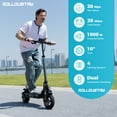 thumbnail image 3 of Rolldustry R9 Electric Scooter for Adults, 1000W 10" Tire, Max 28 Mph & 28 Miles Range Off-road scooter with Ambient Lighting, Dual Suspension Systems, 3 of 15