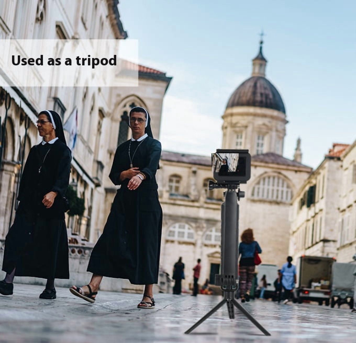 Three-Way Action Camera Grip Tripod Pole - Bigcan Multifunction Selfie Stick with Extension Arm, Waterproof Floating Handle for GoPro Hero 11/10/9, DJI Action 3/4, POV Shots and Travel Vlogging