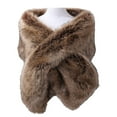 thumbnail image 5 of Eoperou Women Shawl Fluffy Faux Fur Solid Color Thicken Fine Touch Autumn Winter Long Style Ponchos Scarf Streetwear, 5 of 8