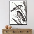 thumbnail image 2 of Designart 'Vintage Black and White Sleeping Crows' Traditional Framed Canvas Wall Art Print, 2 of 5