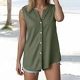 thumbnail image 2 of RMGVDSD Vacation Clothes for Women Women's Casual V Neck Tank Top Everyday Versatile Sleeveless Button Basic Fashion Tops, 2 of 5