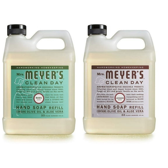 Mrs. Meyer's Liquid Hand Soap Refill Variety Pack, 1 Basil, 1 Lavender, 2 CT