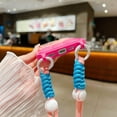 thumbnail image 3 of Compatible with iPhone 15 Pro Max Silicone Case with Lanyard Adjustable Neck Shoulder Crossbody Soft Gradient Fashion Protection Shockproof Cover for Women Girls Rose, 3 of 4