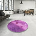 thumbnail image 3 of Ahgly Company Indoor Rectangle Patterned Bright Neon Pink Purple Area Rugs, 3' x 5', 3 of 6