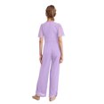 thumbnail image 2 of iiniim Combinaison pour Filles Col Rond Perlé une Pièce Combinaisons Été Décontracté Pantalons Larges Lavande 6, 2 of 5