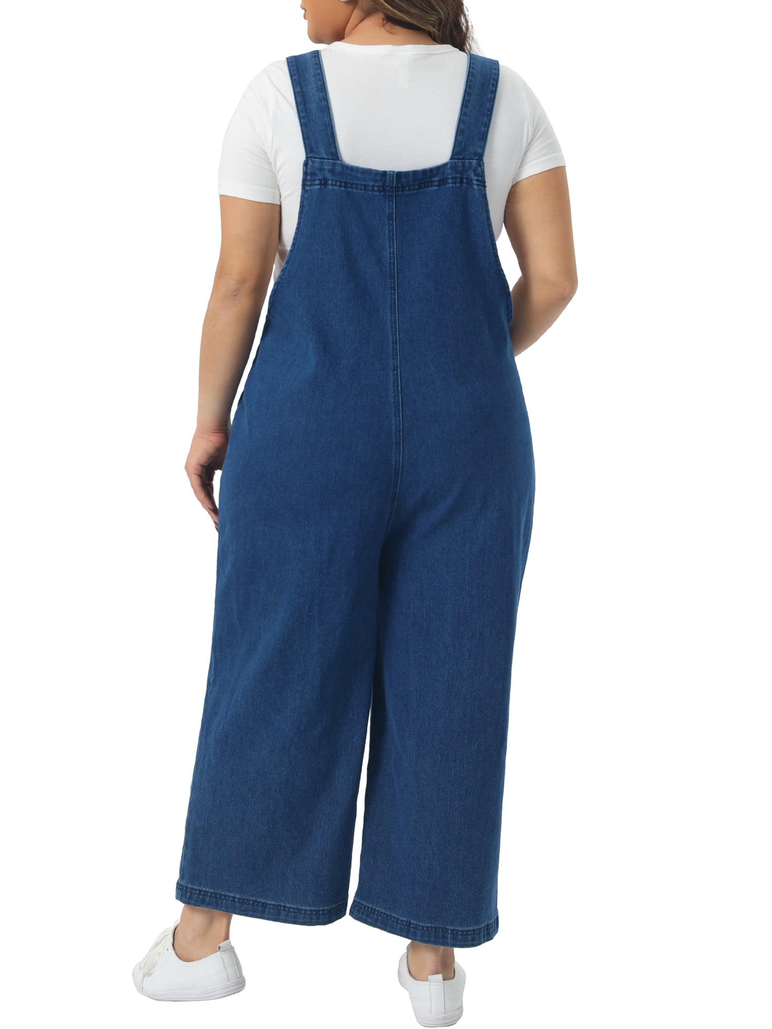 DARING DIVA Women's Plus Size Casual Denim Bib Adjustable Suspenders Overalls 3X Blue
