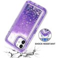 thumbnail image 4 of Funda protectora para iPhone 11 Glitter, Liquid Bling Quicksand 3 en 1 híbrido resistente a impactos a prueba de golpes parachoques duro cubierta protectora de goma transparente suave, 4 of 5