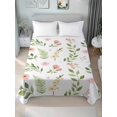 thumbnail image 4 of Twin Flat Sheet 66"x96", Pink Green Botanical Soft Lightweight Bedding Flat Sheets Only, Spring Watercolor Floral Leaf Plant Brushed Microfiber Top Bed Sheet, Breathable StainResistant Bedsheets, 4 of 9