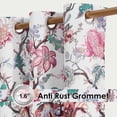 thumbnail image 2 of NICETOWN Blackout Curtains for Bedroom, Vintage Floral Print Curtain Drapes Thermal Insulated Grommet Window Curtains for Living Room, Coral Red, 2 Panels, 2 of 7
