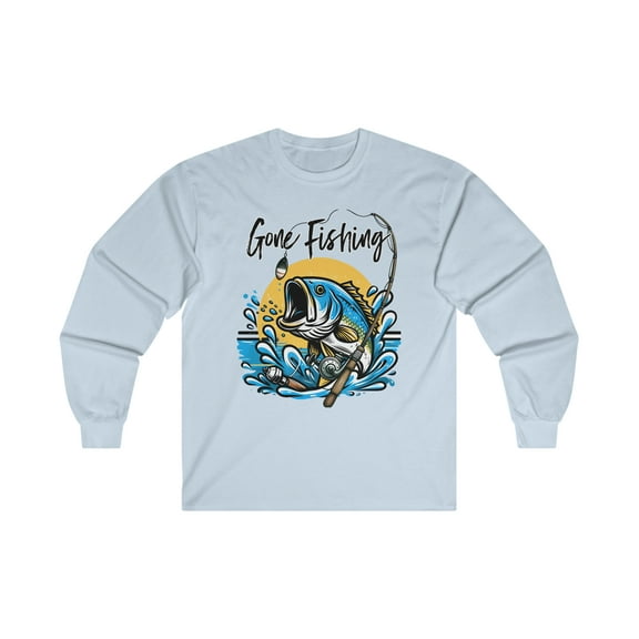 Gone Fishing Long Sleeve Shirt for Anglers, Fisherman Graphic Tee