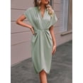 thumbnail image 4 of EASYBRAUS Women V Neck Sleeveless A Line Midi Dress Solid Color Spring Summer 2024 Elegant Casual S-XL, 4 of 7
