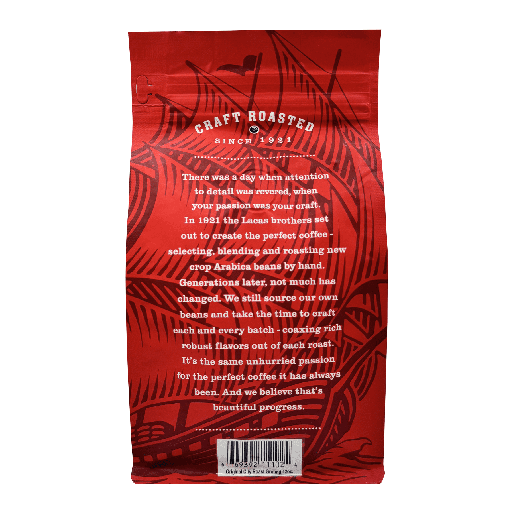 Lacas Original City Roast Medium Fine Ground Coffee, 12oz (6 bags)