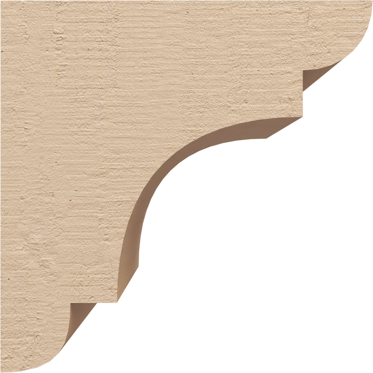 6"W x 6"D x 6"H Wide New Brighton Rough Cedar Woodgrain TimberThane Corbel, Primed Tan