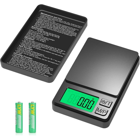 Digital Pocket Scale 1000g x 0.01g, Portable Precision Gram Scale Jewelry Scale with Protective Cover, Backlit LCD, 7 Units Tare, for Food, Kitchen, Coffee, Battery Included